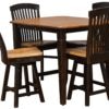daniels amish CL5 Counter Height Table in Seely and Cole on Oak with Empire Chairs