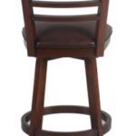 Wooden bar stool with ladder back.
